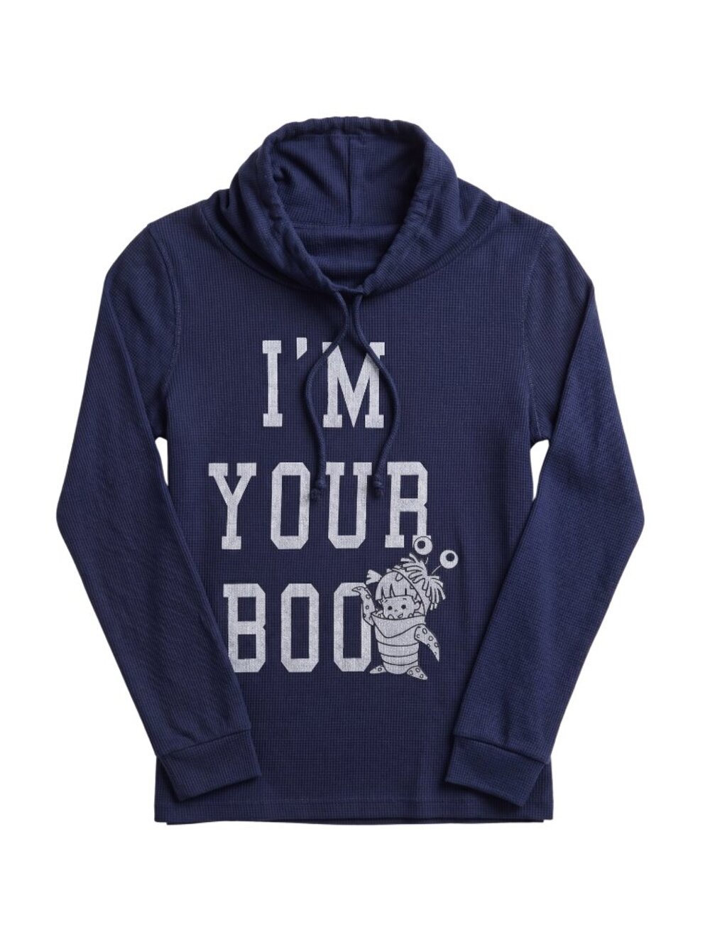 NWOT | Disney Monsters Inc. "I'm Your Boo" Cowl Neck Graphic Long Sleeve Top XS